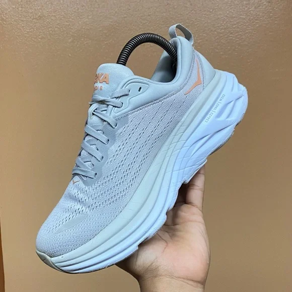 Hoka Bondi 8 Women's Running Sneakers “Harbor Mist Lunar Rock” Size 8.5 - Picture 9 of 17